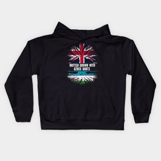 British Grown with Uzbek Roots UK Flag England Britain Union Jack Kids Hoodie